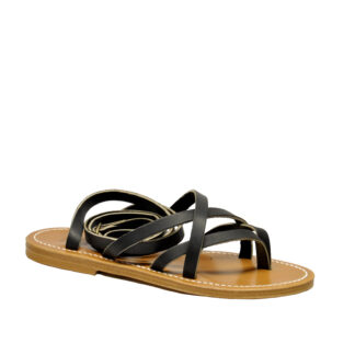 k.jacques DONNA SANDALO BASSO SANDALO INFRADITO GLADIATORE NERO 36, 40, 37-2, 39-2, 38-2, 41-2 immagine n. 1/4