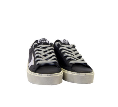 GOLDEN GOOSE DONNA Sneakers SNEAKERS HI STAR BLACK SILVER 36, 37-2, 38-2, 39-2, 40, 41-2 immagine n. 2/4