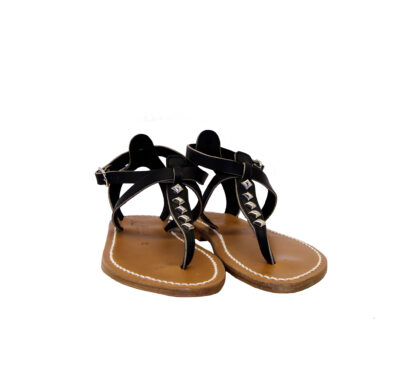 k.jacques DONNA SANDALO BASSO SANDALO INFRADITO NERO BORCHIE 36, 37-2, 38-2, 39-2, 40, 41-2 immagine n. 2/4