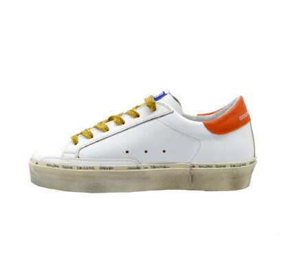 GOLDEN GOOSE DONNA Sneakers SNEAKERS HI STAR BIANCO ARANCIO 35, 36, 37-2, 38-2, 39-2, 40, 41-2 immagine n. 3/4