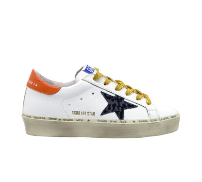 GOLDEN GOOSE DONNA Donna SNEAKERS HI STAR BIANCO ARANCIO 35, 36, 37-2, 38-2, 39-2, 40, 41-2 immagine n. 1/4