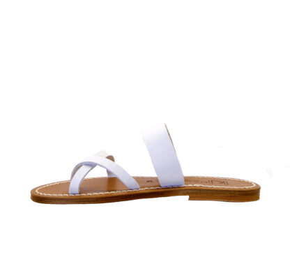 k.jacques DONNA SANDALO BASSO CIABATTA INFRADITO PELLE BIANCO 36, 37-2, 38-2, 39-2, 40, 41-2 immagine n. 3/4