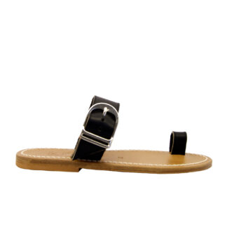 k.jacques DONNA SANDALO BASSO CIABBATTA PELLE NERO FIBBIA 36, 37-2, 38-2, 39-2, 40, 41-2 immagine n. 1/4