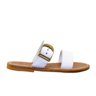 k.jacques DONNA SANDALO BASSO CIABATTA PELLE BIANCO FIBBIA 36, 37-2, 38-2, 39-2, 40, 41-2 immagine n. 1/4