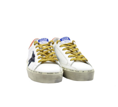 GOLDEN GOOSE DONNA Sneakers SNEAKERS HI STAR BIANCO ARANCIO 35, 36, 37-2, 38-2, 39-2, 40, 41-2 immagine n. 2/4