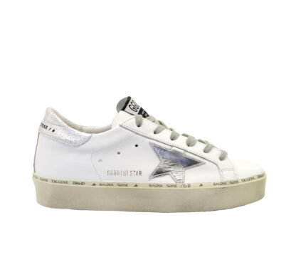 GOLDEN GOOSE DONNA Donna SNEAKERS HI STAR WHITE SILVER 36, 37-2, 38-2, 39-2, 40, 41-2 immagine n. 1/4