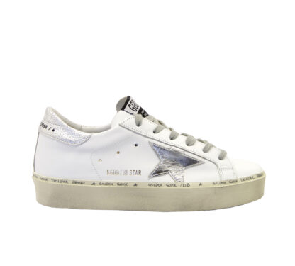 GOLDEN GOOSE DONNA Sneakers SNEAKERS HI STAR WHITE SILVER 36, 37-2, 38-2, 39-2, 40, 41-2 immagine n. 1/4