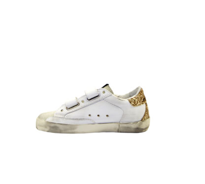 GOLDEN GOOSE UNISEX Sneakers SNEAKERS OLD SCHOOL BIANCO ORO 28, 29, 30, 31, 32, 33, 34-2, 35 immagine n. 3/4