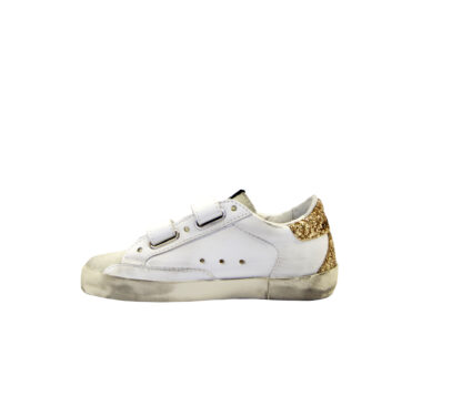 GOLDEN GOOSE UNISEX Sneakers SNEAKERS OLD SCHOOL BIANCO ORO 24, 26, 27 immagine n. 3/4