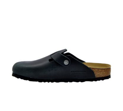 BIRKENSTOCK UNISEX SABOT SABOT ANATOMICO PELLE NERO 37-2, 38-2, 39-2, 42, 45-2, 40, 41-2, 43-2, 44-2, 36, 46-2 immagine n. 3/4