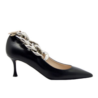 N° 21 DONNA Mocassino PUMP NERO CATENA 36, 37-2, 37, 39-2, 40 immagine n. 1/4