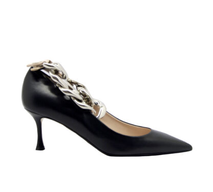 N° 21 DONNA Donna PUMP NERO CATENA 36, 37-2, 37, 39-2, 40 immagine n. 1/4