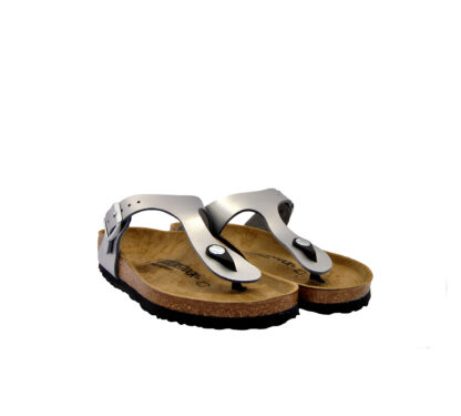 BIRKENSTOCK UNISEX SANDALO ANATOMICO INFRADITO ANATOMICO ARGENTO 36, 37-2, 38-2, 39-2, 40, 41-2, 35 immagine n. 2/4