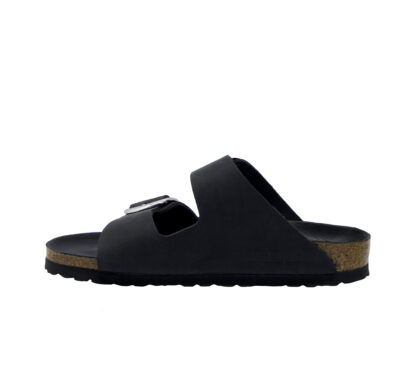 BIRKENSTOCK UNISEX CIABATTA ANATOMICA ARIZONA PELLE NERO FIBBIE ARGENTO 37-2, 38-2, 39-2, 40, 35, 36, 41-2 immagine n. 3/4