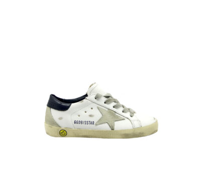 GOLDEN GOOSE UNISEX Bambino SNEAKERS SUPERSTAR WHITE BLU 24, 25, 26, 27 immagine n. 1/4