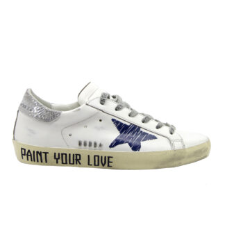 GOLDEN GOOSE DONNA Donna SNEAKERS SUPERSTAR BIANCO PAINT YOUR LOVE 36, 37-2, 38-2, 39-2, 40, 41-2 immagine n. 1/4