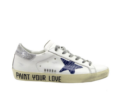 GOLDEN GOOSE DONNA Sneakers SNEAKERS SUPERSTAR BIANCO PAINT YOUR LOVE 36, 37-2, 38-2, 39-2, 40, 41-2 immagine n. 1/4