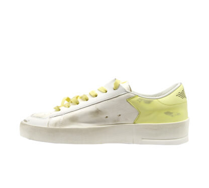 GOLDEN GOOSE UOMO CALZATURE SNEAKERS STARDAN BIANCO GIALLO 40, 41-2, 42, 43-2, 44-2, 45-2 immagine n. 3/4