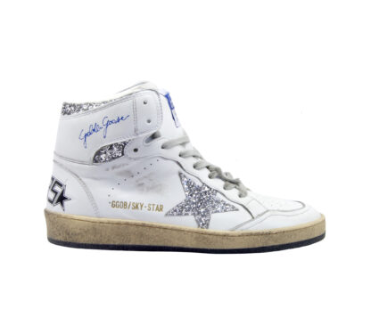 GOLDEN GOOSE DONNA Donna SNEAKERS SKY STAR WHITE SILVER 36, 37-2, 38-2, 39-2, 40, 41-2 immagine n. 1/4