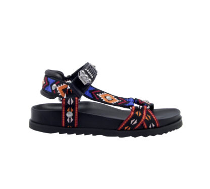 ASH DONNA Donna SANDALO STRAPPO NERO ETNICO 37-2, 38-2, 39-2, 40, 41-2 immagine n. 1/4