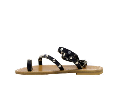 k.jacques DONNA Donna SANDALO INCROCIATO NERO BORCHIE 36, 37-2, 38-2, 39-2, 40, 41-2 immagine n. 3/4