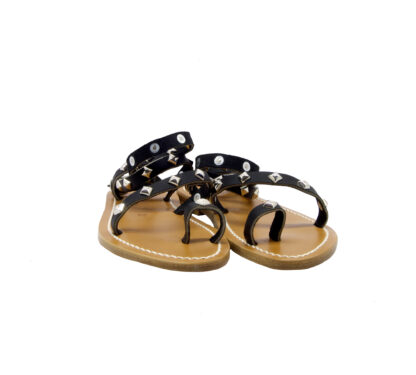 k.jacques DONNA Donna SANDALO INCROCIATO NERO BORCHIE 36, 37-2, 38-2, 39-2, 40, 41-2 immagine n. 2/4