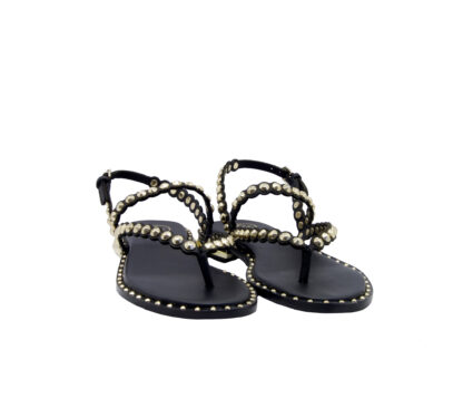 ASH DONNA Donna SANDALO INFRADITO NERO ORO 37-2, 38-2, 39-2, 40, 41-2 immagine n. 2/4
