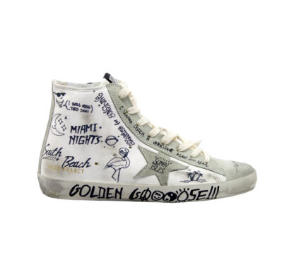 GOLDEN GOOSE DONNA Donna SNEAKERS FRANCY BIANCO SCRITTE 36, 37-2, 38-2, 39-2, 40 immagine n. 1/4
