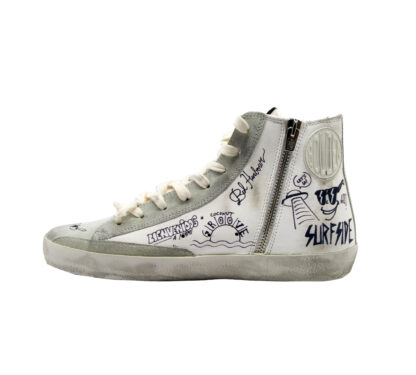GOLDEN GOOSE DONNA Donna SNEAKERS FRANCY BIANCO SCRITTE 36, 37-2, 38-2, 39-2, 40 immagine n. 3/4