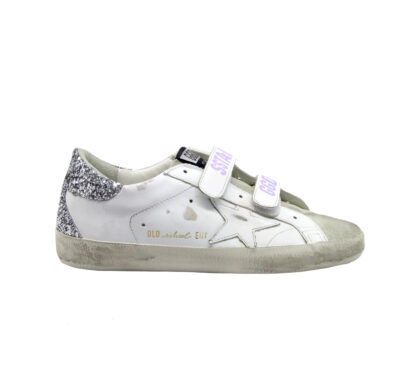 GOLDEN GOOSE DONNA Donna SNEAKERS OLD SCHOOL BIANCO ARGENTO 36, 37-2, 38-2, 39-2, 40, 41-2 immagine n. 1/4