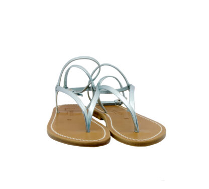 k.jacques DONNA Donna SANDALO INFRADITO PELLE AZZURRO LAMINATA 36, 37-2, 38-2, 39-2, 40, 41-2 immagine n. 2/4