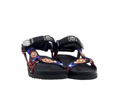 ASH DONNA Donna SANDALO STRAPPO NERO ETNICO 37-2, 38-2, 39-2, 40, 41-2 immagine n. 2/4