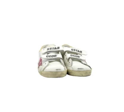 GOLDEN GOOSE UNISEX Bambino SNEAKERS OLD SCHOOL BIANCO ROSA 28, 29, 30, 31, 33, 34-2, 35 immagine n. 2/4