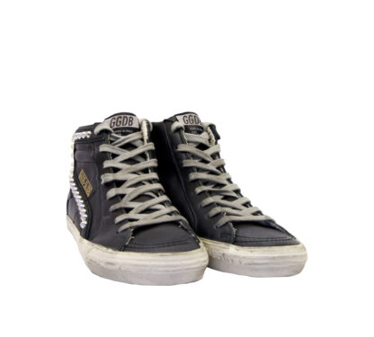 GOLDEN GOOSE DONNA Donna SNEAKERS SLIDE NERO BORCHIE 35, 36, 37-2, 38-2, 39-2, 40, 41-2 immagine n. 2/4