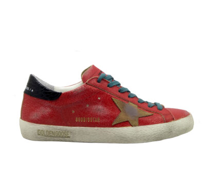 GOLDEN GOOSE UOMO CALZATURE SNEAKERS SUPERSTAR PELLE ROSSO 40, 41-2, 42, 43-2, 44-2, 45-2 immagine n. 1/4
