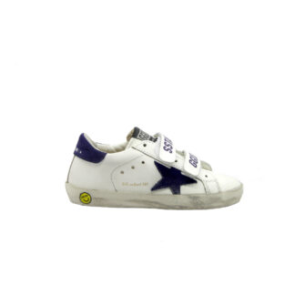 GOLDEN GOOSE UNISEX Bambino SNEAKERS OLD SCHOOL BIANCO BLU 28, 29, 30, 31, 32, 33, 34-2, 35 immagine n. 1/4