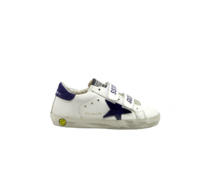 GOLDEN GOOSE UNISEX Bambino SNEAKERS OLD SCHOOL BIANCO BLU 28, 29, 30, 31, 32, 33, 34-2, 35 immagine n. 1/4