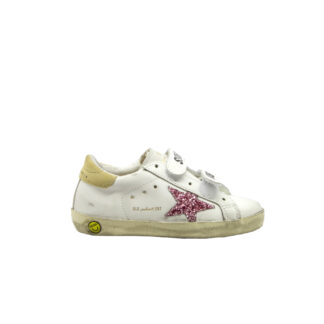 GOLDEN GOOSE UNISEX Bambino SNEAKERS OLD SCHOOL BIANCO ROSA 19, 22, 23, 24, 25, 26, 27 immagine n. 1/4