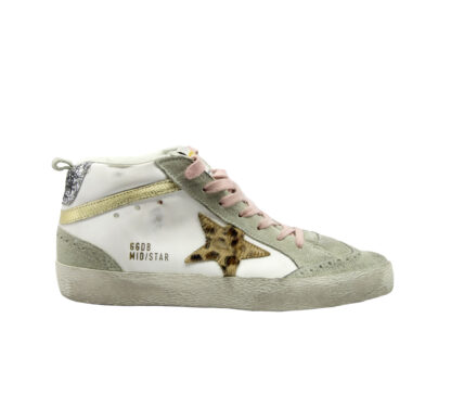 GOLDEN GOOSE DONNA Donna SNEAKERS MID STAR BIANCO ANIMALIER 36, 37-2, 38-2, 39-2, 40, 41-2 immagine n. 1/3