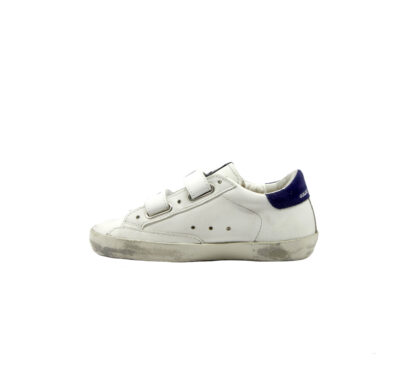 GOLDEN GOOSE UNISEX Bambino SNEAKERS OLD SCHOOL BIANCO BLU 28, 29, 30, 31, 32, 33, 34-2, 35 immagine n. 3/4