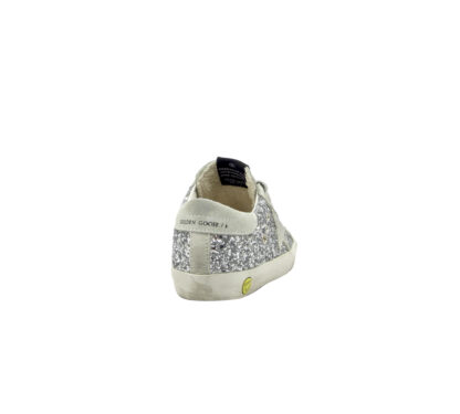 GOLDEN GOOSE UNISEX Bambino SNEAKERS SUPERSTAR GLITTER ARGENTO 28, 29, 31, 32, 33, 34-2, 35 immagine n. 4/4