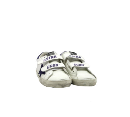 GOLDEN GOOSE UNISEX Bambino SNEAKERS OLD SCHOOL BIANCO BLU 28, 29, 30, 31, 32, 33, 34-2, 35 immagine n. 2/4