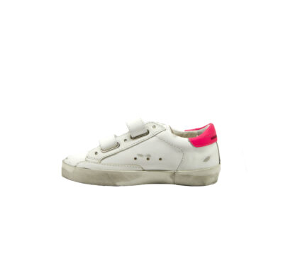 GOLDEN GOOSE UNISEX Bambino SNEAKERS OLD SCHOOL BIANCO FUXIA 24, 25, 26, 27 immagine n. 3/4