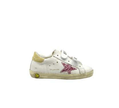 GOLDEN GOOSE UNISEX Bambino SNEAKERS OLD SCHOOL BIANCO ROSA 28, 29, 30, 31, 33, 34-2, 35 immagine n. 1/4