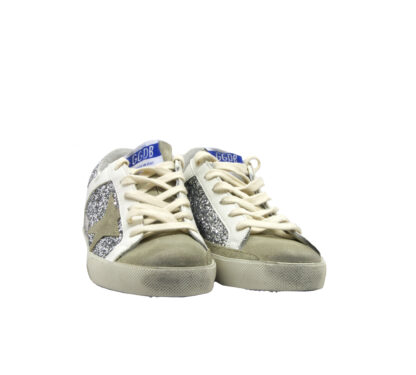 GOLDEN GOOSE DONNA Donna SNEAKERS SUPERSTAR GLITTER ARGENTO 36, 37-2, 38-2, 39-2, 40 immagine n. 2/4