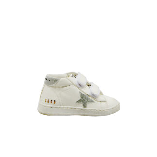 GOLDEN GOOSE UNISEX Bambino SNEAKERS PRIMI PASSI JUNE BIANCO ARGENTO 19, 20, 21, 22, 23, 24, 25, 26, 27 immagine n. 1/4