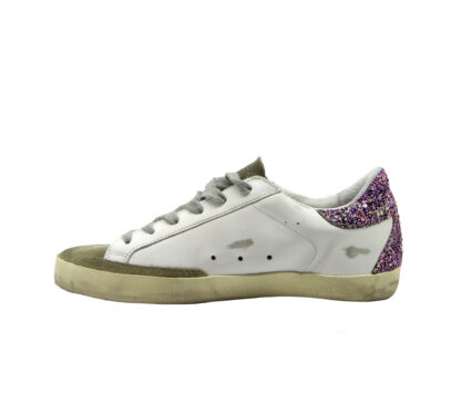 GOLDEN GOOSE DONNA Donna SNEAKERS SUPERSTAR BIANCO GLITTER 35, 36, 37-2, 38-2, 39-2, 40 immagine n. 3/4