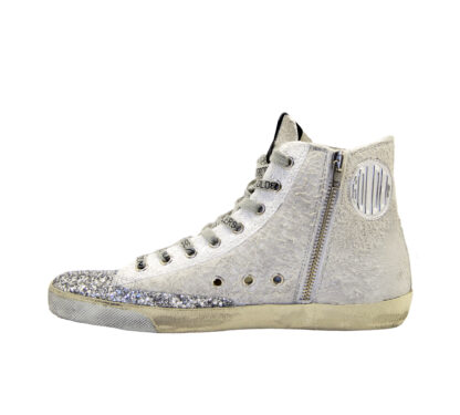 GOLDEN GOOSE DONNA Donna SNEAKERS FRANCY GLITTER ARGENTO 34-2, 34, 35, 35-2, 36, 36-2, 37-2, 37, 38-2, 38, 39-2, 39, 4, 40, 40-2, 41-2, 41, 42, 42-2, 43-2, 43, 44-2, 44, 45-2, 46-2 immagine n. 3/4