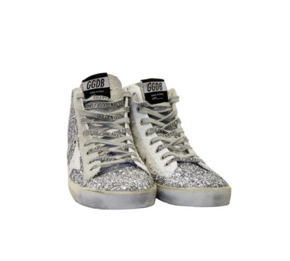 GOLDEN GOOSE DONNA Donna SNEAKERS FRANCY GLITTER ARGENTO 34-2, 34, 35, 35-2, 36, 36-2, 37-2, 37, 38-2, 38, 39-2, 39, 4, 40, 40-2, 41-2, 41, 42, 42-2, 43-2, 43, 44-2, 44, 45-2, 46-2 immagine n. 2/4