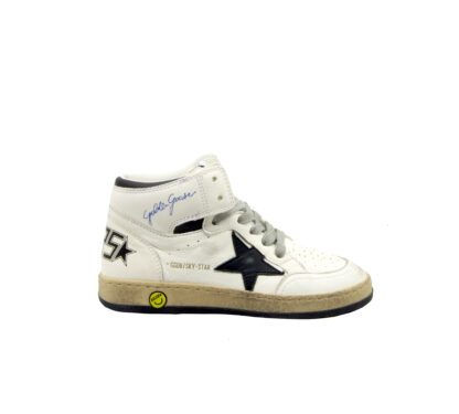 GOLDEN GOOSE UNISEX Bambino SNEAKERS SKY STAR WHITE BLACK 28, 29, 30, 31, 32, 33, 34-2, 35 immagine n. 1/4